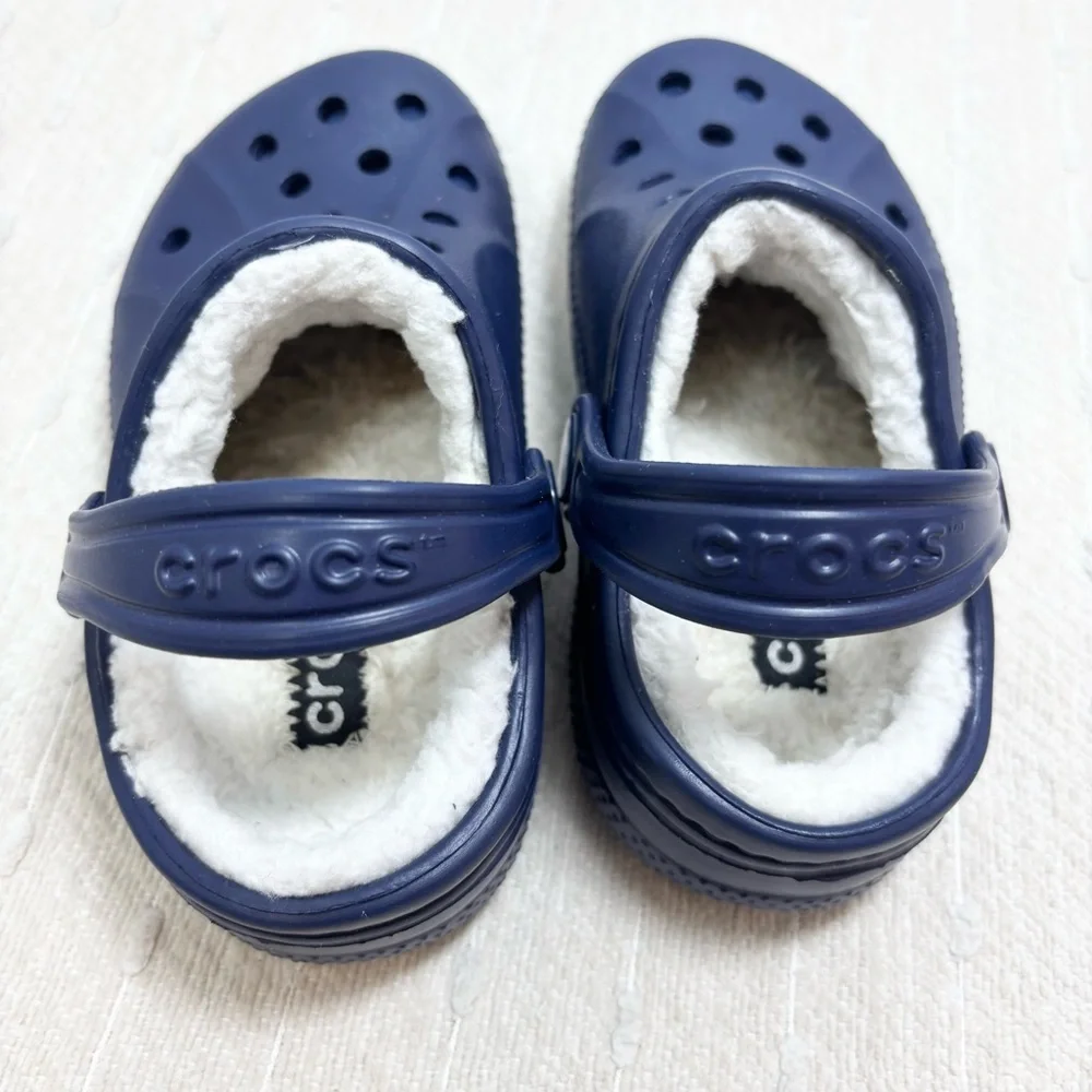 Crocs Kids Navy Blue lined Clogs‎ Size C 8/9